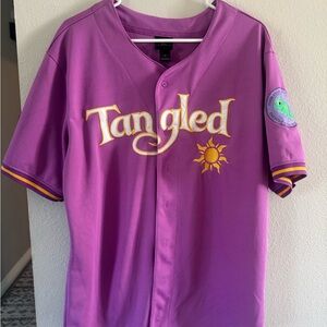 Tangled Rapunzel Pascal Kingdom Sun 2 Sided Baseball Jersey Shirt